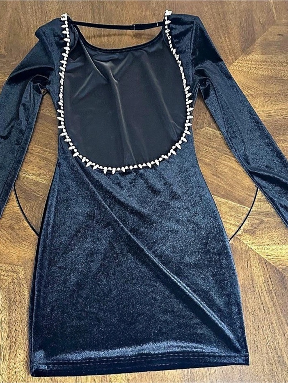 Black Embellished Mini Dress Like New